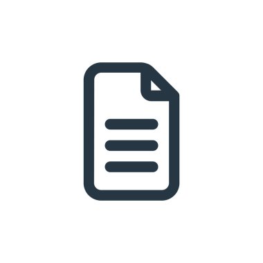 iş konseptinden dosya simgesi vektörü. Dosya düzenlenebilir vuruşun ince çizgisi. web ve mobil uygulamalarda kullanmak için dosya doğrusal işareti, logo, yazdırma ortamı.