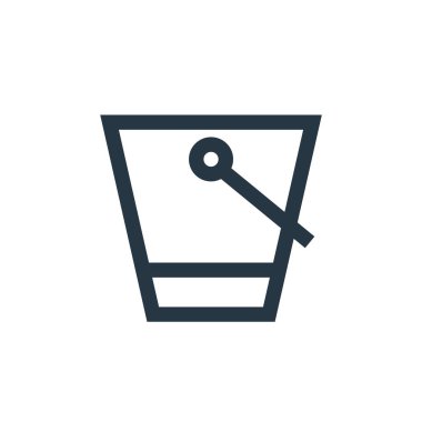 Doğa konseptinden kova ikonu vektörü. İnce çizgili, düzenlenebilir kova vuruşu çizgisi. İnternet ve mobil uygulamalarda kullanmak için kova doğrusal işareti, logo, yazdırma ortamı.