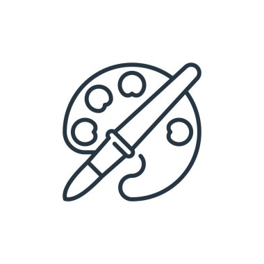 Eğitim konseptinden bir ikon vektörü. Boya düzenlenebilir darbelerin ince bir çizgisi. Web ve mobil uygulamalar, logo ve yazdırma ortamlarında kullanım için doğrusal boya işareti.