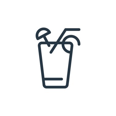 Bahar konseptinden portakal suyu ikonu vektörü. Portakal suyu düzenlenebilir felcin ince bir çizgisi. Web ve mobil uygulamalarda kullanmak için portakal suyu doğrusal işareti, logo, yazdırma ortamı.