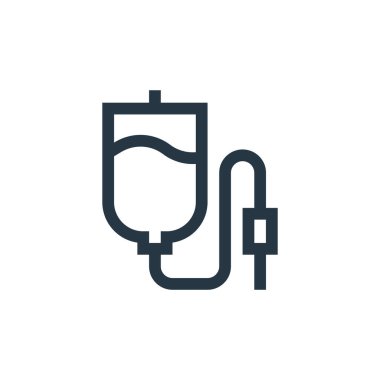 Hemşirelik konseptinden serum ikonu vektörü. Düzenlenebilir serumun ince çizgisi. Web ve mobil uygulamalarda kullanmak için serum doğrusal işareti, logo, yazdırma ortamı.