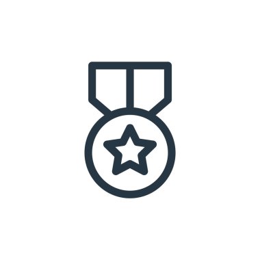 Eğitim konseptinden madalya ikonu vektörü. İnce çizgili, düzenlenebilir felç çizgisi. Web ve mobil uygulamalarda kullanım için madalya doğrusal işareti, logo, yazdırma medyası.