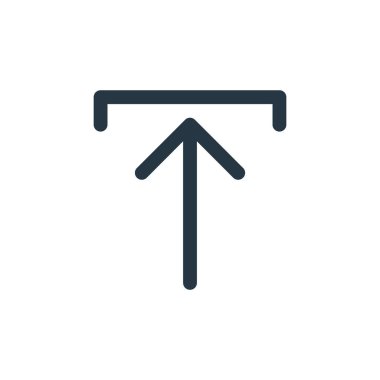 Ok konseptinden simge vektörü yükle. İnce çizgili düzenlenebilir felç çizgisi. Web ve mobil uygulamalarda kullanmak için doğrusal işaret yükle, logo, yazdırma ortamı.