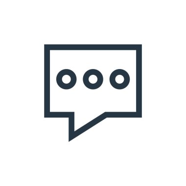 Müşteri değerlendirme konseptinden yorum simgesi vektörü. İnce çizgili yorumlanabilir felç çizgisi. Web ve mobil uygulamalarda kullanım için yorum doğrusal işareti, logo, yazdırma ortamı.