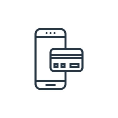 Bankacılık konseptinden kredi kartı ikonu vektörü. Kredi kartı düzenlenebilir vuruşunun ince bir çizgisi. Web ve mobil uygulamalarda kullanım için kredi kartı doğrusal işareti, logo, yazdırma ortamı.