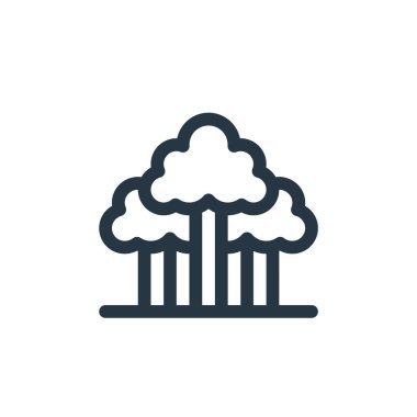 Hayvan ve doğa konseptinden orman ikonu vektörü. Düzenlenebilir orman felcinin ince çizgisi. Web ve mobil uygulamalarda kullanmak için orman doğrusal işareti, logo, yazdırma ortamı.