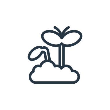 İlkbahar konseptinden bitki ikonu vektörü. Düzenlenebilir bitki felcinin ince bir çizgisi. Web ve mobil uygulamalarda kullanım için bitkisel doğrusal işaret, logo, yazdırma ortamı.