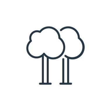 Bitki ikonu vektörü ekoloji çizgisi konseptinden. Düzenlenebilir bitki felcinin ince bir çizgisi. Web ve mobil uygulamalarda kullanım için bitkisel doğrusal işaret, logo, yazdırma ortamı.