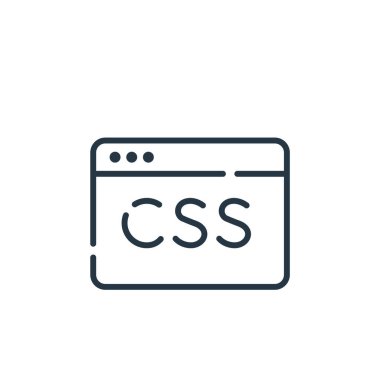 Programlama kavramından css simgesi vektörü. Düzenlenebilir felcin ince bir çizgisi. Web ve mobil uygulamalarda kullanmak için css doğrusal işareti, logo, yazdırma ortamı.