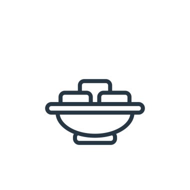 Mutfak konseptinden ikon vektörü. İnce çizgili, düzenlenebilir felç çizgisi. Web ve mobil uygulamalarda kullanmak için kase doğrusal işareti, logo, yazdırma ortamı.