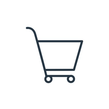 Alışveriş ve ecomerce konseptinden bir ikon vektörü. Tramvay inmesinin ince bir çizgisi. Web ve mobil uygulamalarda kullanmak için tramvay doğrusal işareti, logo, yazdırma ortamı.