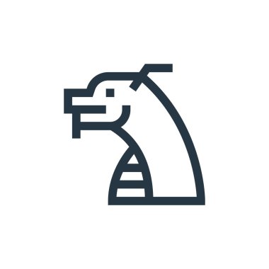 Peri masalı kavramından ejderha ikonu vektörü. Kurgulanabilir ejderha vuruşunun ince bir çizgisi. ağ ve mobil uygulamalarda kullanmak için ejderha doğrusal işareti, logo, yazdırma ortamı.