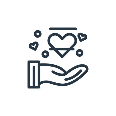 Kadınlar Günü konseptinden aşk ikonu vektörü. Düzenlenebilir aşk vuruşunun ince çizgisi. Web ve mobil uygulamalarda, logoda ve yazdırma ortamında kullanmak için doğrusal sevgi işareti.