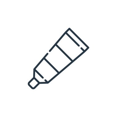 Hijyen rutin konseptinden diş macunu ikonu vektörü. Düzenlenebilir diş macunu felcinin ince bir çizgisi. Web ve mobil uygulamalarda kullanmak için diş macunu doğrusal işareti, logo, yazdırma ortamı.