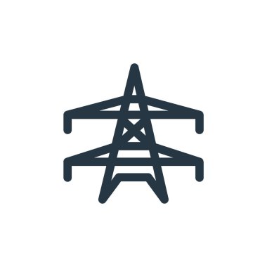 Nükleer enerji konseptinden iletim ikonu vektörü. İletim düzenlenebilir felcin ince bir çizgisi. Web ve mobil uygulamalarda kullanmak için iletim doğrusal işareti, logo, yazdırma ortamı.