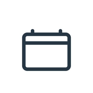 E-posta kavramından takvim simgesi vektörü. Takvim düzenlenebilir vuruşunun ince çizgisi. Web ve mobil uygulamalarda kullanmak için takvim doğrusal işareti, logo, yazdırma ortamı.