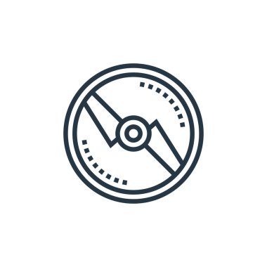 İHA elemanları kavramından pervane simgesi vektörü. Düzenlenebilir pervane vuruşunun ince çizgisi. Web ve mobil uygulamalarda kullanmak için pervane doğrusal işareti, logo, yazdırma ortamı.