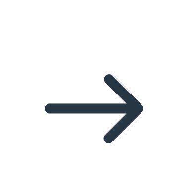 ok konseptinden sağ ok simgesi vektörü. Sağ okun düzenlenebilir vuruşunun ince çizgisi. Web ve mobil uygulamalarda kullanmak için sağ ok doğrusal işareti, logo, yazdırma ortamı.