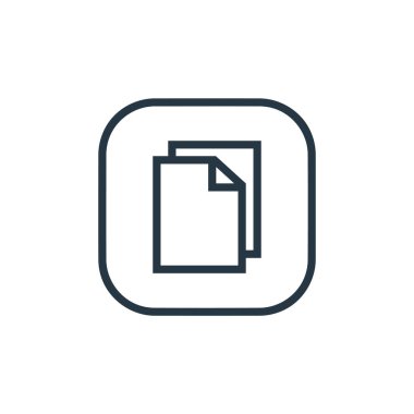 Dosya ve dizin konseptinden simge vektörünü kopyala. Düzenlenebilir vuruşun ince çizgisi. Web ve mobil uygulamalarda kullanmak için doğrusal işareti kopyala, logo, yazdırma ortamı.