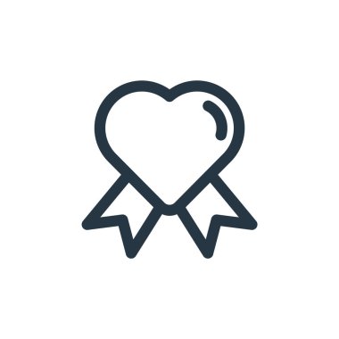 Sevgililer Günü konseptinden kalp ikonu vektörü. Kalp krizinin ince bir çizgisi. Web ve mobil uygulamalarda kullanmak için kalp doğrusal işareti, logo, yazdırma ortamı.