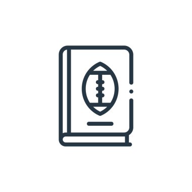 Amerikan futbolu konseptinin ikon vektörü. Düzenlenebilir vuruşların ince çizgisi. Web ve mobil uygulamalarda kullanım için doğrusal işaret, logo, yazdırma ortamı.