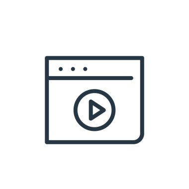 Video kaydedici ikon vektörü finans ve iş konseptinden. Düzenlenebilir video kaydedicinin ince çizgisi. Web ve mobil uygulamalarda kullanmak için video kaydedici doğrusal işareti, logo, yazdırma ortamı.