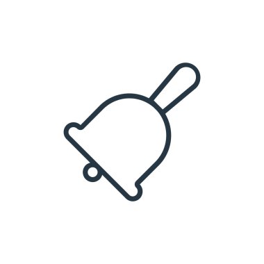 Okul ve eğitim hattı konseptinin ikon taşıyıcısı. Çan düzenlenebilir vuruşun ince çizgisi. Web ve mobil uygulamalarda kullanım için çan doğrusal işareti, logo, yazdırma ortamı.