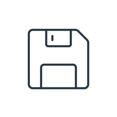 simge vektörünü iletişim konseptinden ayır. Diskette düzenlenebilir vuruşun ince çizgisi. web ve mobil uygulamalarda, logoda, yazdırma ortamında kullanmak için doğrusal işaret.