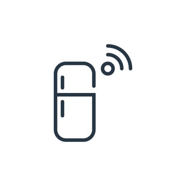 İnternet konseptinden buzdolabı ikonu vektörü. Buzdolabı düzenlenebilir vuruşunun ince çizgisi. Web ve mobil uygulamalarda kullanmak için buzdolabı doğrusal işareti, logo, yazdırma ortamı.