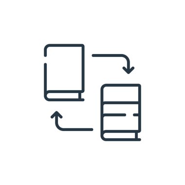 Kitap ve edebiyat konseptinden bir ikon vektörü. Düzenlenebilir kitap vuruşunun ince çizgisi. Web ve mobil uygulamalarda kullanmak için kitap doğrusal işareti, logo, yazdırma ortamı.