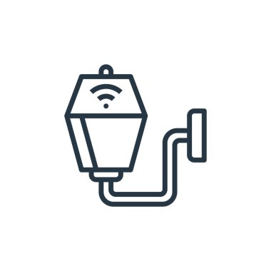 Akıllı kavramların duvar lambası ikonu vektörü. İnce çizgili, düzenlenebilir duvar lambası vuruşu çizgisi. Web ve mobil uygulamalarda kullanmak için duvar lambası doğrusal işareti, logo, yazdırma ortamı.