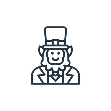 Aziz Patrick Günü konseptinden leprikon ikon vektörü. İnce çizgili, düzenlenebilir leprikon felci. Web ve mobil uygulamalarda kullanmak için leprikon doğrusal işareti, logo, yazdırma ortamı.