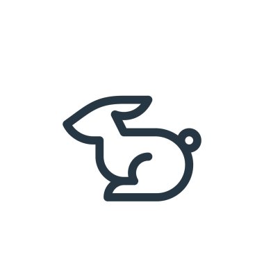 Hayvan ve doğa kavramından tavşan ikonu vektörü. Düzenlenebilir tavşan vuruşunun ince çizgisi. Web ve mobil uygulamalarda kullanmak için tavşan doğrusal işareti, logo, yazdırma ortamı.