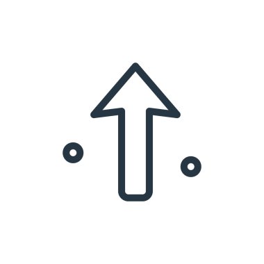 Çok yönlü kavramlardan ok simgesi vektörünü yükselt. Okun düzeltilebilir vuruşunun ince çizgisi. Web ve mobil uygulamalarda kullanmak için ok doğrusal işaretini yükselt, logo, yazdırma ortamı.