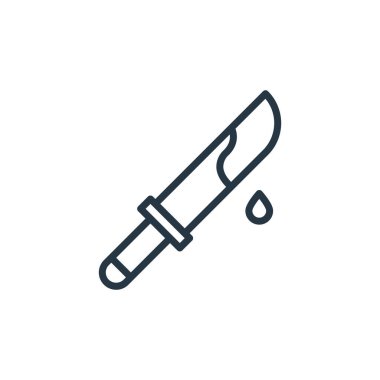 Cinayet konseptinden bir ikon vektörü. Öldürülebilir felcin ince bir çizgisi. cinayet lineer işareti web ve mobil uygulamalarda, logoda, yazdırma ortamında.