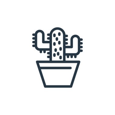 Bahar konseptinden kaktüs ikonu vektörü. Düzenlenebilir kaktüs felcinin ince bir çizgisi. Web ve mobil uygulamalarda kullanmak için kaktüs doğrusal işareti, logo, yazdırma ortamı.