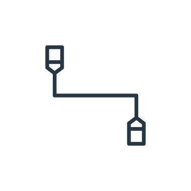 usb kablo ikonu vektörü bilgisayar donanımı kavramından. USB kablo düzenlenebilir felcin ince bir çizgisi. Web ve mobil uygulamalarda kullanmak için usb kablo doğrusal işareti, logo, yazdırma ortamı.