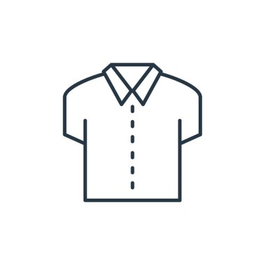 Moda konseptinden tişört ikonu vektörü. İnce çizgili, düzenlenebilir felç çizgisi. Web ve mobil uygulamalarda kullanmak için gömlek doğrusal işareti, logo, yazdırma ortamı.
