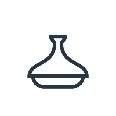 Fas konseptinden tagine ikon vektörü. Tagine 'in düzenlenebilir vuruşunun ince çizgisi. tagine lineer işareti web ve mobil uygulamalarda, logoda, yazdırma ortamında.