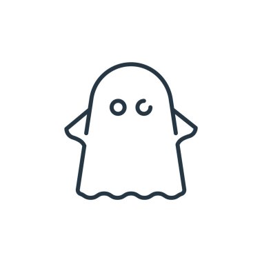 Peri masalı kavramından hayalet ikon vektörü. Kurgulanabilir hayalet felcinin ince bir çizgisi. Web ve mobil uygulamalarda kullanmak için hayalet doğrusal işareti, logo, yazdırma ortamı.