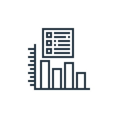 Endüstriyel süreç konseptinden grafik ikonu vektörü. İnce çizgili düzenlenebilir felç çizgisi. Web ve mobil uygulamalarda kullanmak için çizelge doğrusal işareti, logo, yazdırma ortamı.