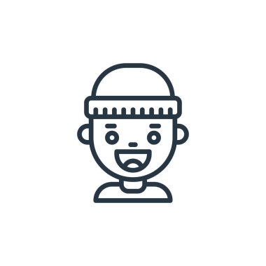 Çocuk avatarları konseptinden erkek ikon vektörü. Düzenlenebilir erkek felcinin ince bir çizgisi. Web ve mobil uygulamalarda kullanmak için çocuk doğrusal işareti, logo, yazdırma ortamı.