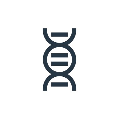 Bilim konseptinden DNA ikonu vektörü. DNA düzenlenebilir felcin ince bir çizgisi. Web ve mobil uygulamalarda kullanmak için DNA doğrusal işareti, logo, yazdırma ortamı.