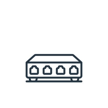 Bulut hesaplama kavramından gelen sunucu kontrol simgesi vektörü. Sunucu kontrolünün düzenlenebilir vuruşunun ince çizgisi. Web ve mobil uygulamalarda kullanmak için sunucu kontrol doğrusal işareti, logo, yazdırma ortamı.