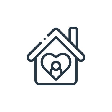 Hayır kurumu konseptinden bir ikon vektörü. Düzenlenebilir felcin ince bir çizgisi. Web ve mobil uygulamalar, logo ve yazdırma ortamlarında kullanım için öksüzler için doğrusal işaret.