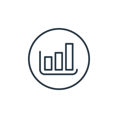 Genel kavramdaki grafik simgesi vektörü. İnce çizgili düzenlenebilir felç çizgisi. Web ve mobil uygulamalarda kullanmak için çizelge doğrusal işareti, logo, yazdırma ortamı.