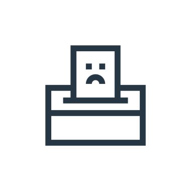 Müşteri değerlendirme konseptinden şikayet ikonu vektörü. Düzenlenebilir inme şikayeti çizgisi. Web ve mobil uygulamalarda kullanım için şikayet doğrusal işareti, logo, yazdırma ortamı.