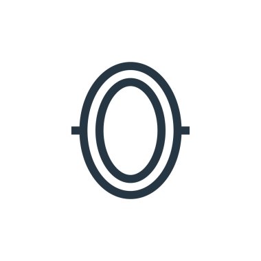 Peri masalı kavramından ikon vektörü. İnce çizgili ayna dekoltesi çizimi. Web ve mobil uygulamalarda kullanmak için ayna doğrusal işareti, logo, yazdırma ortamı.