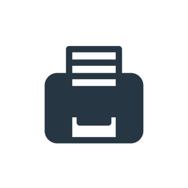 Yazıcı ve faks konseptindeki yazıcı simgesi vektörü. Yazıcının düzenlenebilir vuruşunun ince çizgisi. Web ve mobil uygulamalarda kullanmak için yazıcı doğrusal işareti, logo, yazdırma ortamı.