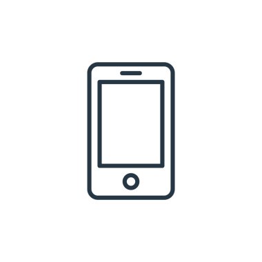 Akıllı aygıtlar konseptindeki telefon simgesi vektörü. İnce çizgili, düzenlenebilir telefon felci çizgisi. Web ve mobil uygulamalarda kullanmak için telefon doğrusal işareti, logo, yazdırma ortamı.